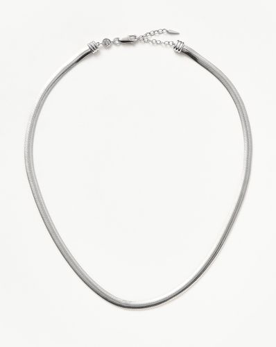 Flat Snake Chain Necklace | Rhodium Plated on Recycled Sterling Silver - Missoma - Modalova