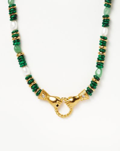 Harris Reed In Good Hands Chunky Beaded Gemstone Necklace | 18ct Gold Plated/Multi Green Gemstone & Pearl - Missoma - Modalova