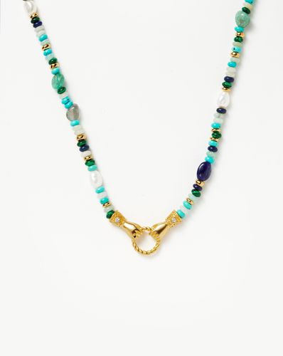 Harris Reed In Good Hands Beaded Gemstone Necklace | 18ct Gold Plated/Turquoise, Lapis & Pearl - Missoma - Modalova