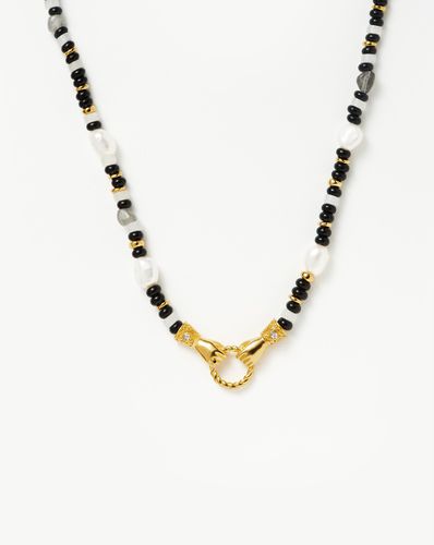 Harris Reed In Good Hands Beaded Gemstone Necklace | 18ct Gold Plated/Black Chalcedony & Pearl - Missoma - Modalova