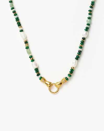 Harris Reed In Good Hands Beaded Gemstone Necklace | 18ct Gold Plated/Multi Green Gemstone & Pearl - Missoma - Modalova