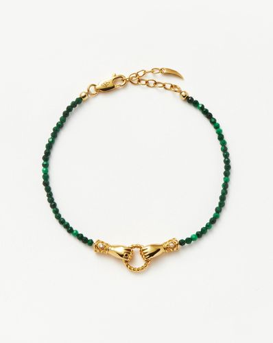 Harris Reed In Good Hands Mini Beaded Gemstone Bracelet | 18ct Gold Plated/Malachite - Missoma - Modalova