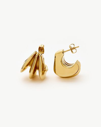 Hera Dome Triple Ridge Hoop Earrings | Gold Plated - Missoma - Modalova