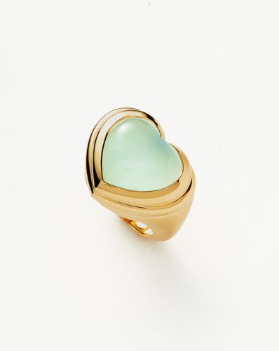 Jelly Heart Gemstone Ring | 18ct Gold Plated/Aqua Chalcedony - Missoma - Modalova