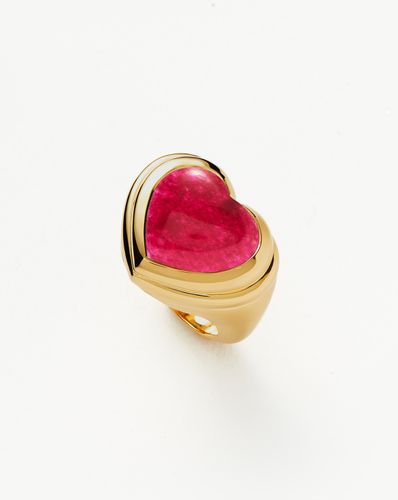 Jelly Heart Gemstone Ring | 18ct Gold Plated/Pink Quartz - Missoma - Modalova