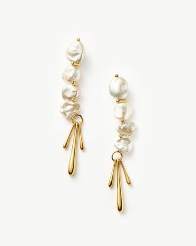 Keshi Pearl Sculptural Drop Earrings | 18ct Gold Plated/Pearl - Missoma - Modalova