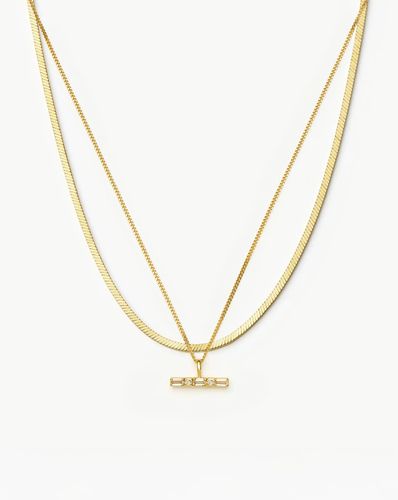 Lucy Williams Square Snake & T-Bar Necklace Set | 18ct Gold Vermeil - Missoma - Modalova