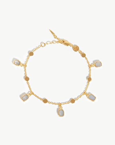 Lena Charm Bracelet | 18ct Gold Plated/Rainbow Moonstone - Missoma - Modalova