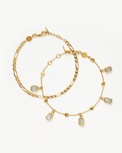 Lena Rainbow Moonstone Bracelet Set | 18ct Gold Vermeil/Rainbow Moonstone - Missoma - Modalova