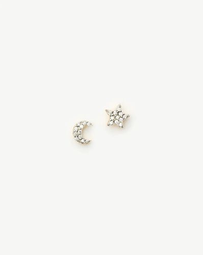 Pave Star Moon Stud Earrings - Missoma - Modalova