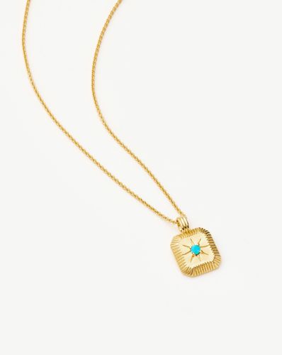 December Birthstone Pendant Necklace | 18ct Gold Vermeil/Dyed Turquoise Magnesite - Missoma - Modalova