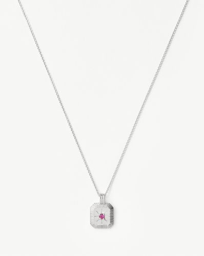 October Birthstone Pendant Necklace | Sterling Silver/Pink Tourmaline - Missoma - Modalova