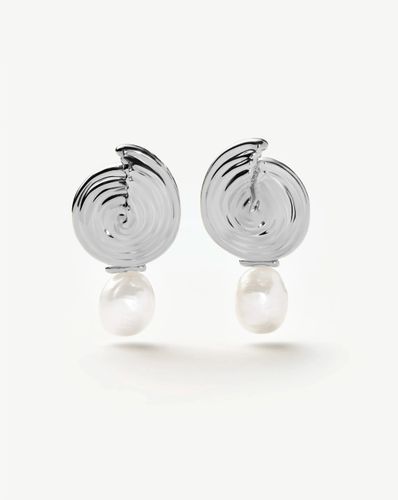 Spiral Detachable Pearl Drop Earrings | Silver Plated - Missoma - Modalova