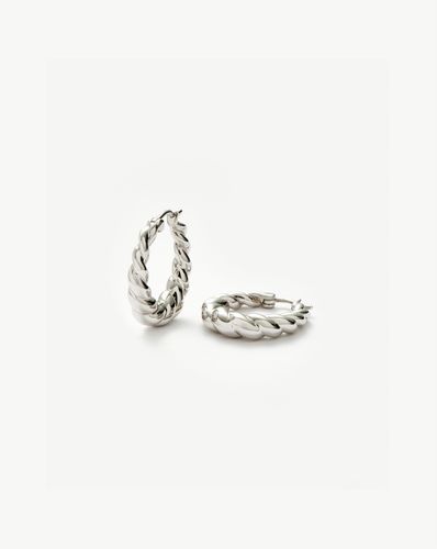 Twisted Tidal Medium Hoop Earrings | Rhodium Plating on Brass - Missoma - Modalova