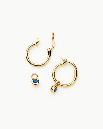 Tennis Charm Mini Hoop Earrings | 18ct Gold Vermeil/Sapphire Blue Nano-crystal - Missoma - Modalova