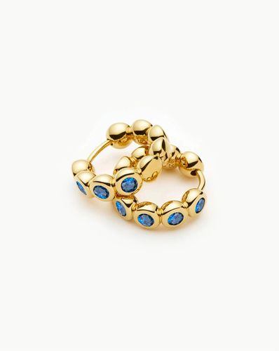 Tennis Small Hoop Earrings | 18ct Gold Vermeil/Sapphire Blue Nano-crystal - Missoma - Modalova