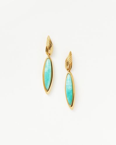 Wavy Ridge Gemstone Double Drop Earrings - Missoma - Modalova