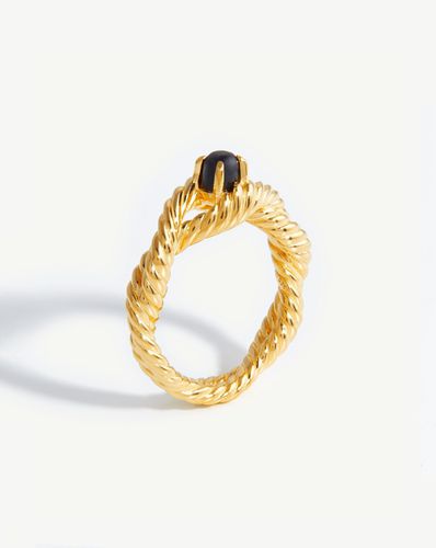 Marina Double Rope Gemstone Ring | 18ct Gold Vermeil/Black Onyx - Missoma - Modalova