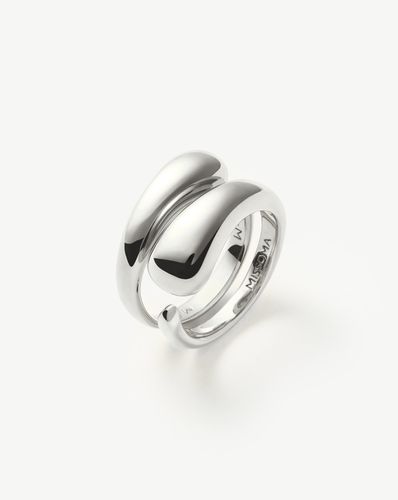 Molten Double Stacking Ring Set | Silver Plated - Missoma - Modalova