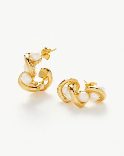 Molten Pearl Twisted Mini Double Hoop Earrings - Missoma - Modalova