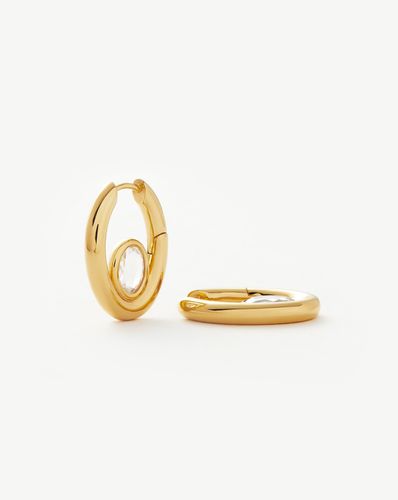 Oval Stone Small Hoop Earrings | 18ct Gold Vermeil/Cubic Zirconia - Missoma - Modalova