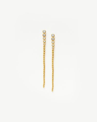 Tennis Beaded Stone Extra Long Drop Earrings | 18ct Gold Vermeil/Cubic Zirconia - Missoma - Modalova