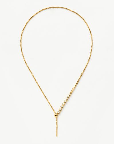 Beaded Stone Slider Lariat Necklace | 18ct Gold Vermeil/Cubic Zirconia - Missoma - Modalova