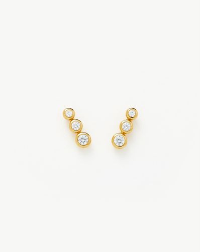 Triple Stone Stud Earrings | 18ct Gold Vermeil/Cubic Zirconia - Missoma - Modalova