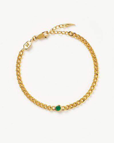 May Birthstone Chain Bracelet | 18ct Gold Plated Vermeil/Dyed Green Chalcedony - Missoma - Modalova