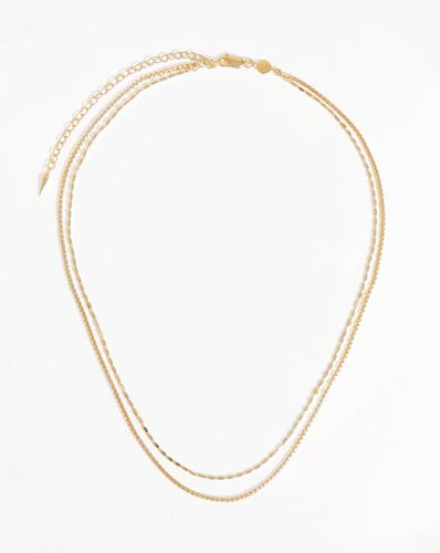 Box Link Double Chain Necklace | 18ct Gold Vermeil - Missoma - Modalova