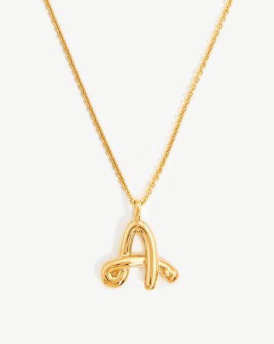 Curly Molten Initial Pendant Necklace - Initial A | 18ct Gold Vermeil - Missoma - Modalova