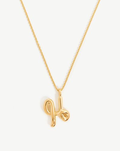 Curly Molten Initial Pendant Necklace - Initial H | 18ct Gold Vermeil - Missoma - Modalova