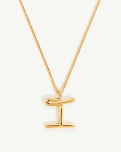 Curly Molten Initial Pendant Necklace - Initial I | 18ct Gold Vermeil - Missoma - Modalova