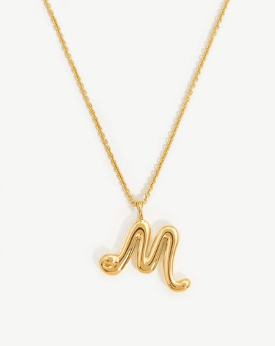 Curly Molten Initial Pendant Necklace - Initial M | 18ct Gold Vermeil - Missoma - Modalova