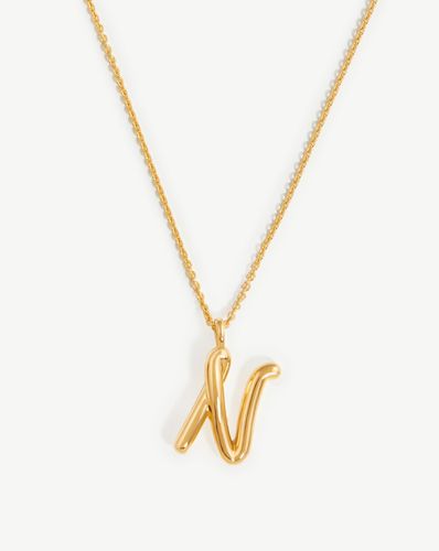 Curly Molten Initial Pendant Necklace - Initial N | 18ct Gold Vermeil - Missoma - Modalova