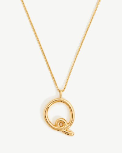 Curly Molten Initial Pendant Necklace - Initial Q | 18ct Gold Vermeil - Missoma - Modalova