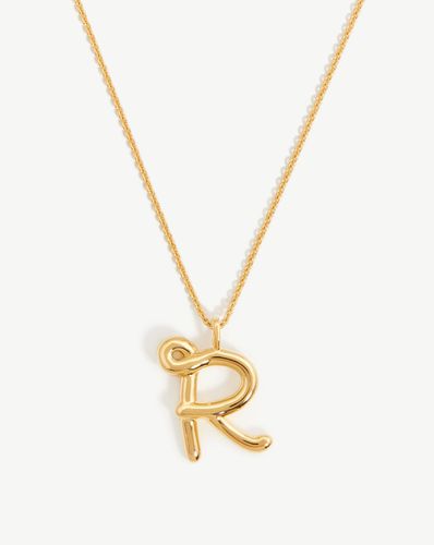 Curly Molten Initial Pendant Necklace - Initial R | 18ct Gold Vermeil - Missoma - Modalova