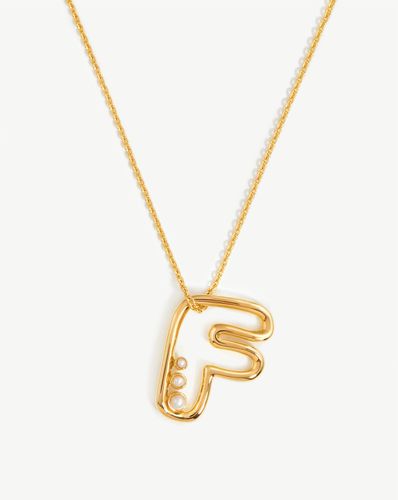 Chubby Pearl Initial Pendant Necklace - Initial F | 18ct Gold Vermeil/Pearl - Missoma - Modalova