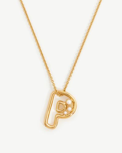 Chubby Pearl Initial Pendant Necklace - Initial P | 18ct Gold Vermeil/Pearl - Missoma - Modalova