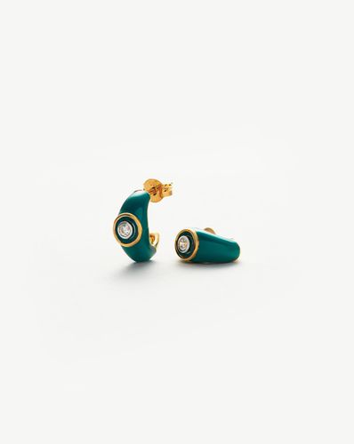 Enamel & Stone Dome Small Hoop Earrings - Missoma - Modalova