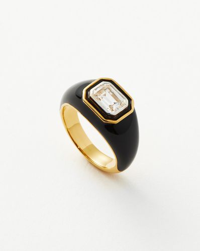 Enamel & Stone Dome Statement Ring | 18ct Gold Vermeil/Black - Missoma - Modalova