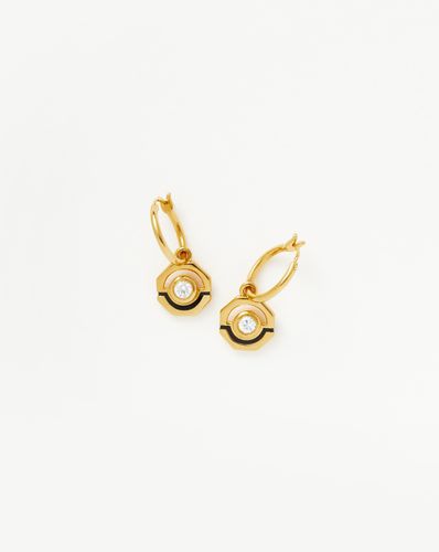 Enamel & Stone Charm Mini Hoop Earrings - Missoma - Modalova