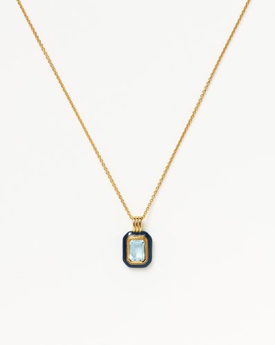 Enamel & Stone Pendant Necklace | 18ct Gold Vermeil/Blue Cubic Zirconia - Missoma - Modalova