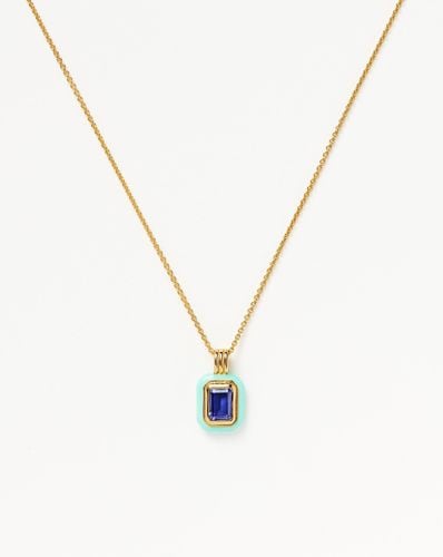 Enamel & Stone Pendant Necklace | 18ct Gold Vermeil/Dark Blue Cubic Zirconia - Missoma - Modalova