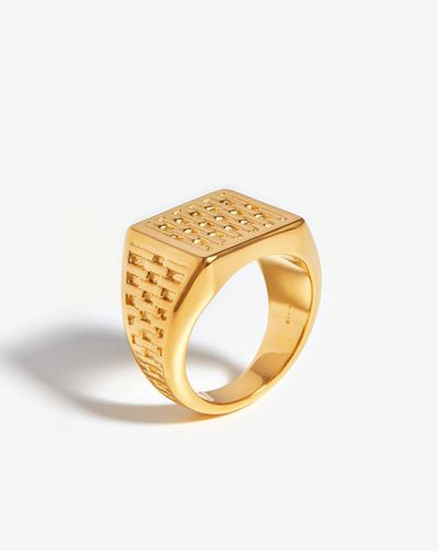 Fused Woven Square Signet Ring | 18ct Gold Vermeil - Missoma - Modalova