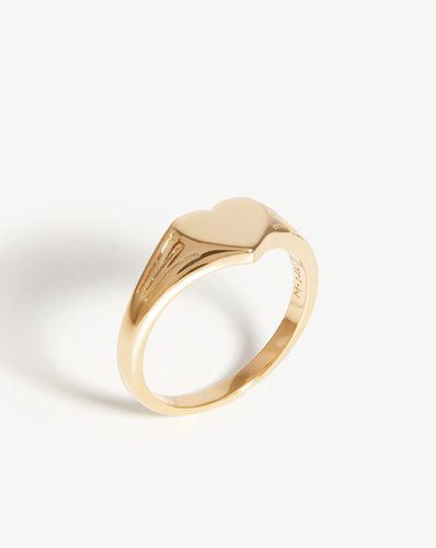 Fine Engravable Heart Signet Ring | 14ct Solid Gold - Missoma - Modalova