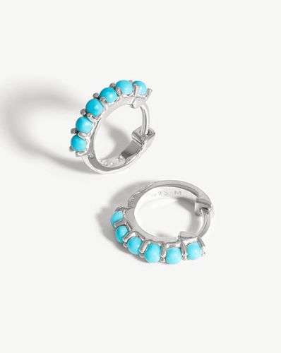 Gemstone Huggies | Sterling Silver/Turquoise - Missoma - Modalova