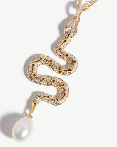 Harris Reed Fine Serpent Necklace | 14ct Solid Gold/Pearl & Diamond - Missoma - Modalova