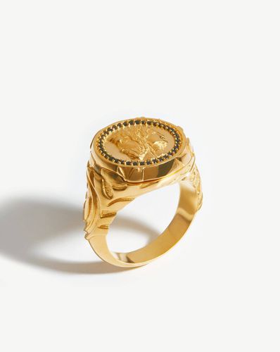 Harris Reed Janus Locket Signet Ring | 18ct Gold Plated/Black Cubic Zirconia - Missoma - Modalova