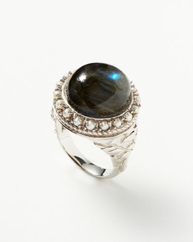 Harris Reed Labradorite Cocktail Ring | Silver Plated/Pearl & Labradorite - Missoma - Modalova